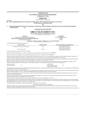 Thumbnail Great Elm Group 10-K Annual Report 2025