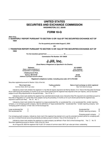 Miniature J.Jill
 10-Q Rapport trimestriel 2025 