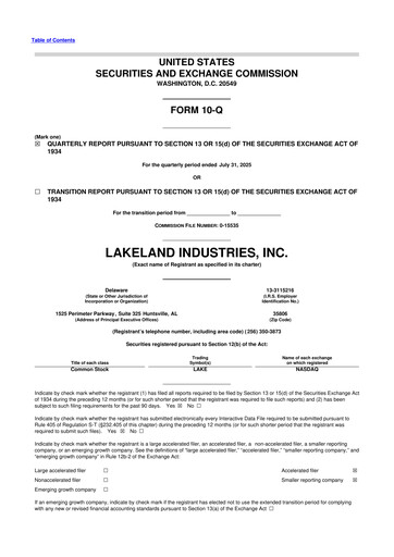 Thumbnail Lakeland Industries
 10-Q Quarterly Report FY2025 