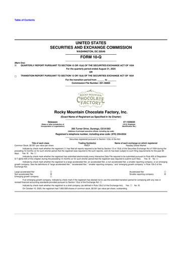 Thumbnail Rocky Mountain Chocolate Factory 10-Q Quarterly Report FY2026 