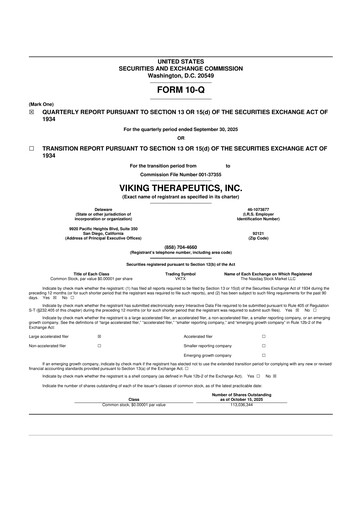 Thumbnail Viking Therapeutics
 10-Q Quarterly Report FY2025 