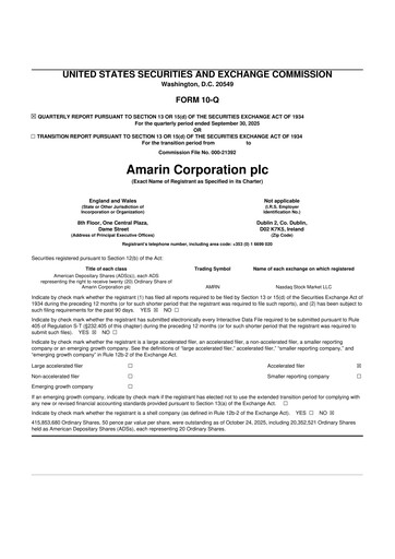 Thumbnail Amarin Corporation
 10-Q Quarterly Report FY2025 