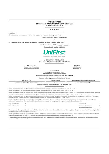 Thumbnail UniFirst 10-K Annual Report 2025