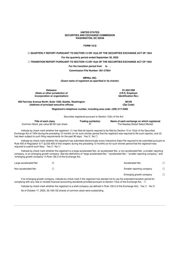 Thumbnail Impinj 10-Q Quarterly Report FY2025 