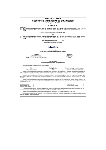 Miniature Moelis & Company 10-Q Rapport trimestriel 2025 