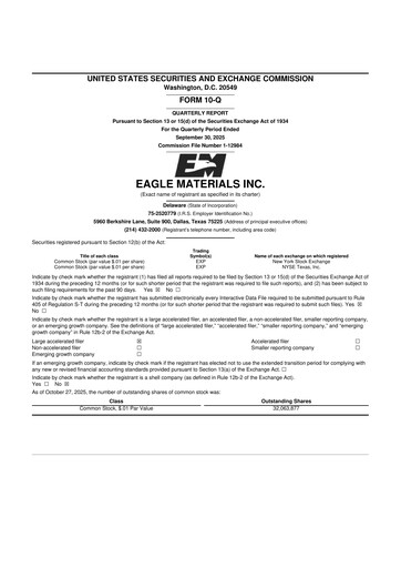 Thumbnail Eagle Materials
 10-Q Quarterly Report FY2026 