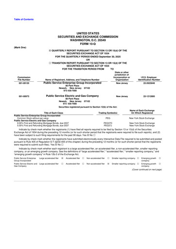 Miniature PSEG 10-Q Rapport trimestriel  
