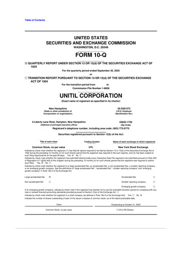 Thumbnail Unitil Corporation
 10-Q Quarterly Report FY2025 