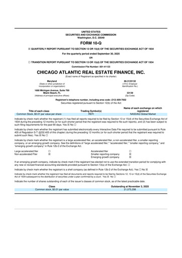 Vorschaubild Chicago Atlantic Real Estate Finance 10-Q Quartalsbericht  