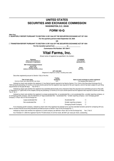 Thumbnail Vital Farms 10-Q Quarterly Report FY2025 
