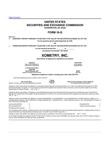 Thumbnail Xometry 10-Q Quarterly Report FY2025 