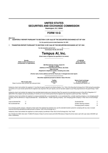 Vorschaubild Tempus AI 10-Q Quartalsbericht 2025 