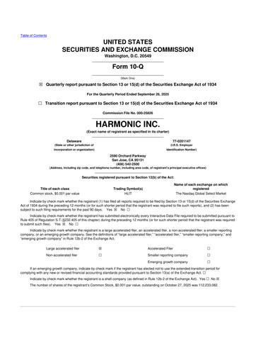 Thumbnail Harmonic Inc. 10-Q Quarterly Report FY2025 