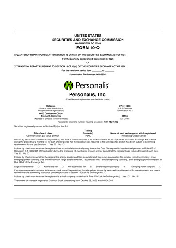 Thumbnail Personalis 10-Q Quarterly Report FY 