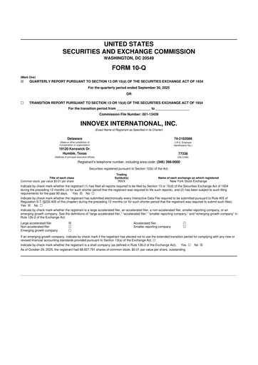 Vorschaubild Innovex International 10-Q Quartalsbericht 2025 