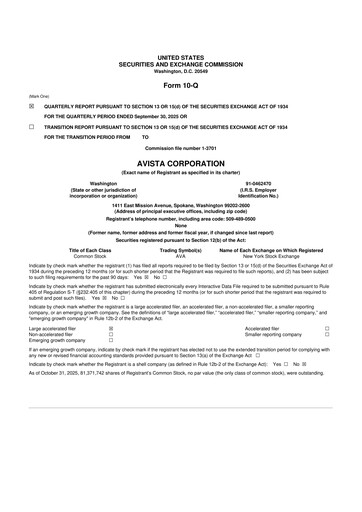 Thumbnail Avista
 10-Q Quarterly Report FY2025 