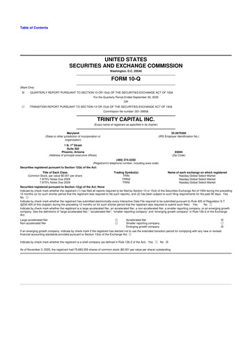 Thumbnail Trinity Capital 10-Q Quarterly Report FY2025 