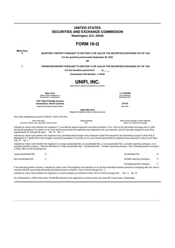 Vorschaubild Unifi 10-Q Quartalsbericht 2026 