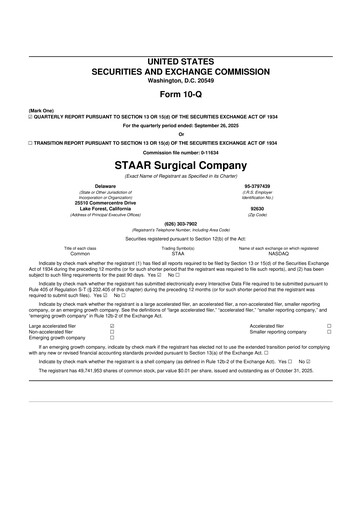 Thumbnail STAAR Surgical 10-Q Quarterly Report FY2025 