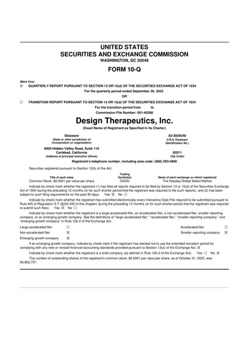 Thumbnail Design Therapeutics 10-Q Quarterly Report FY2025 