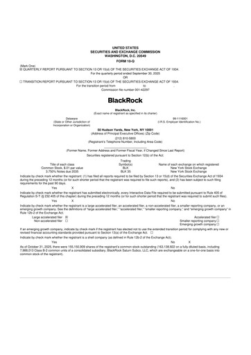 Miniature BlackRock 10-Q Rapport trimestriel 2025 
