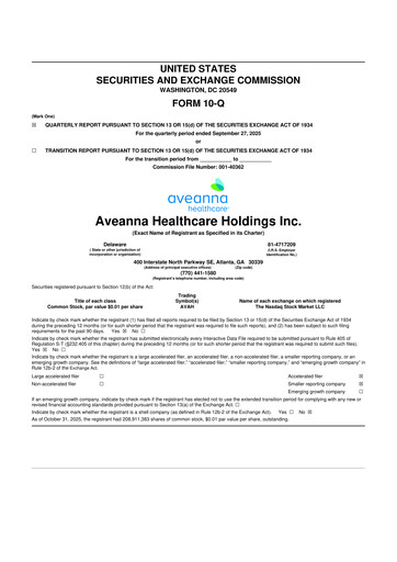 Thumbnail Aveanna Healthcare 10-Q Quarterly Report FY2025 