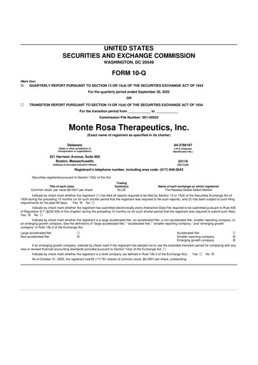 Thumbnail Monte Rosa Therapeutics 10-Q Quarterly Report FY2025 