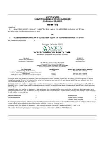 Vorschaubild ACRES Commercial Realty 10-Q Quartalsbericht 2025 