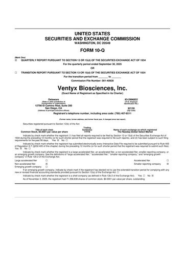 Miniature Ventyx Biosciences 10-Q Rapport trimestriel 2025 