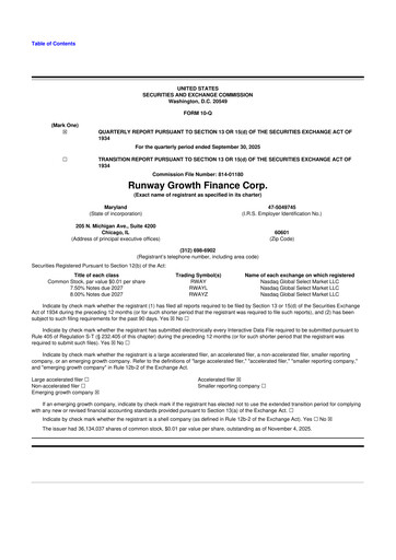 Thumbnail Runway Growth Finance 10-Q Quarterly Report FY2025 