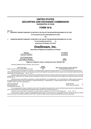 Thumbnail OneStream 10-Q Quarterly Report FY2025 