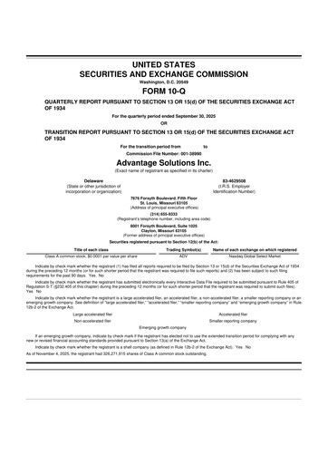 Thumbnail Advantage Solutions 10-Q Quarterly Report FY2025 