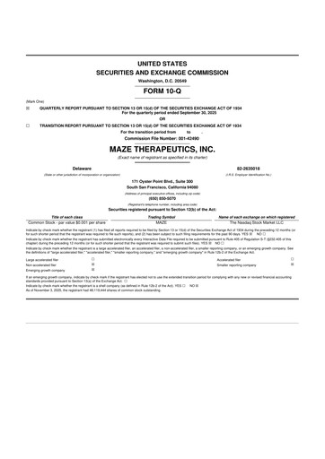 Thumbnail Maze Therapeutics 10-Q Quarterly Report FY2025 