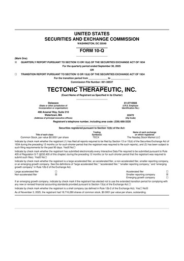 Thumbnail Tectonic Therapeutic 10-Q Quarterly Report FY2025 