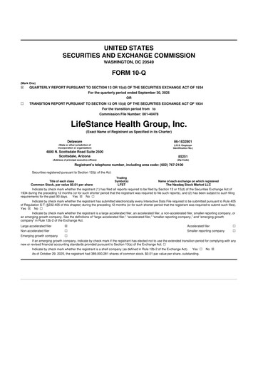 Vorschaubild LifeStance Health Group 10-Q Quartalsbericht 2025 