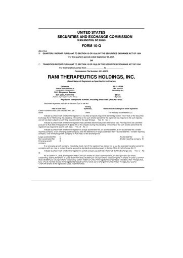 Miniature Rani Therapeutics 10-Q Rapport trimestriel 2025 