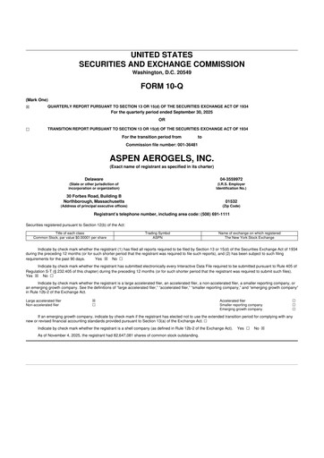 Vorschaubild Aspen Aerogels 10-Q Quartalsbericht 2025 