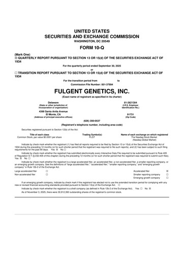 Thumbnail Fulgent Genetics
 10-Q Quarterly Report FY2025 