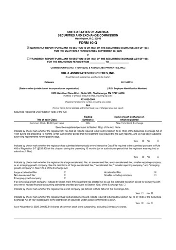 Thumbnail CBL Properties
 10-Q Quarterly Report FY2025 