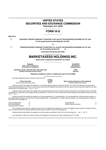 Thumbnail MarketAxess
 10-Q Quarterly Report FY2025 