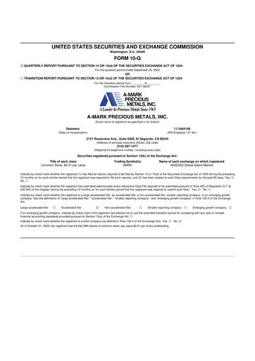 Thumbnail A-Mark Precious Metals 10-Q Quarterly Report FY2026 