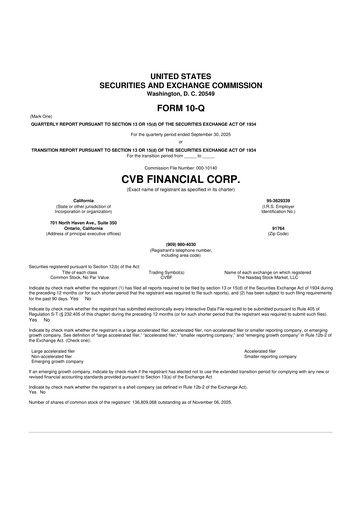 Thumbnail CVB Financial 10-Q Quarterly Report FY2025 