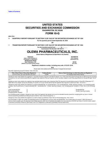 Thumbnail Olema Pharmaceuticals 10-Q Quarterly Report FY2025 