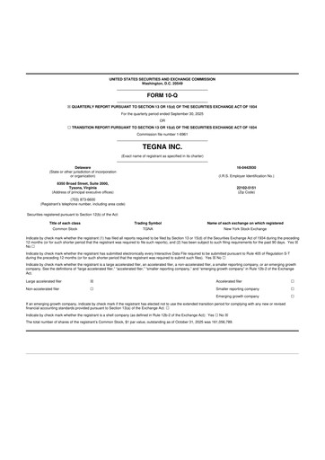 Thumbnail Tegna 10-Q Quarterly Report FY2025 
