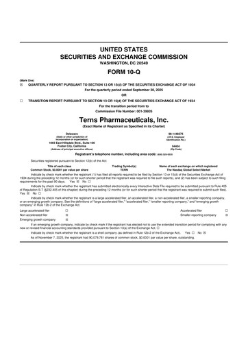 Thumbnail Terns Pharmaceuticals 10-Q Quarterly Report FY2025 