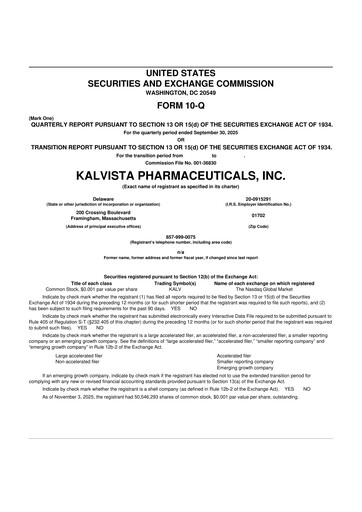 Thumbnail KalVista Pharmaceuticals 10-Q Quarterly Report FY2025 