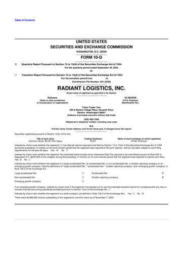 Thumbnail Radiant Logistics
 10-Q Quarterly Report FY2025 