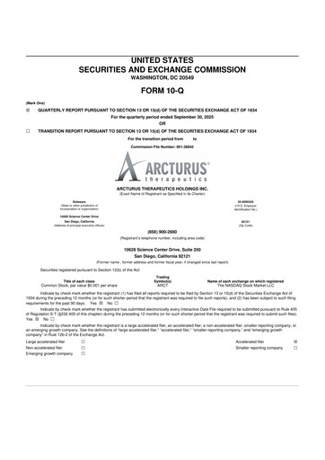 Thumbnail Arcturus Therapeutics
 10-Q Quarterly Report FY2025 