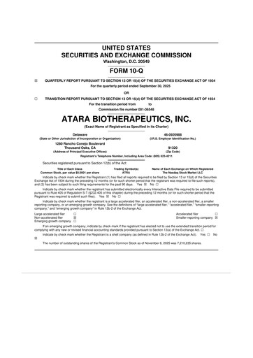 Thumbnail Atara Biotherapeutics 10-Q Quarterly Report FY2025 
