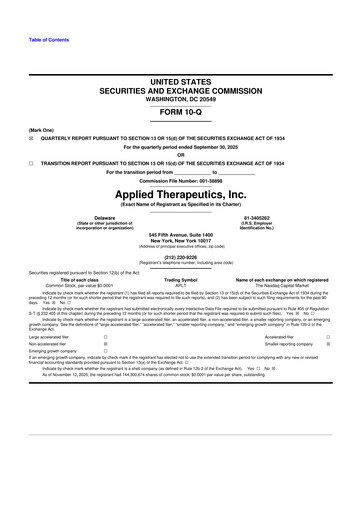 Thumbnail Applied Therapeutics 10-Q Quarterly Report FY2025 